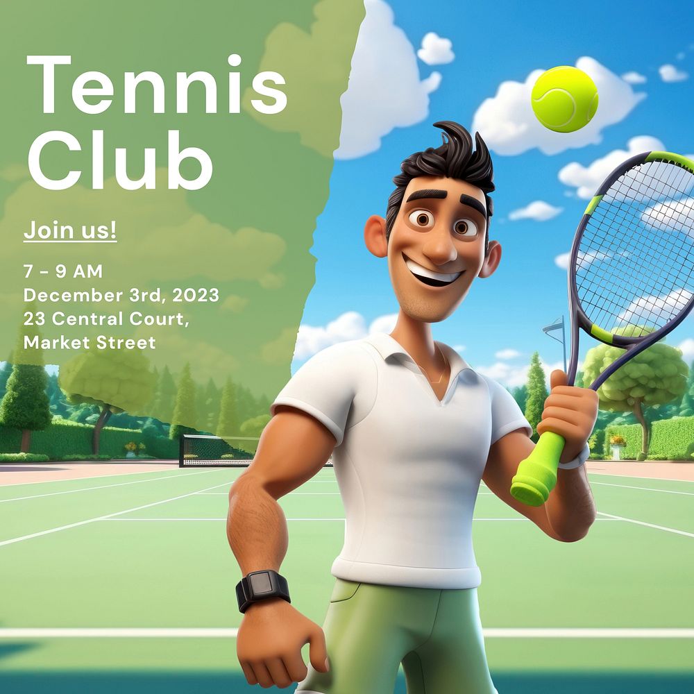 Tennis club Instagram post template