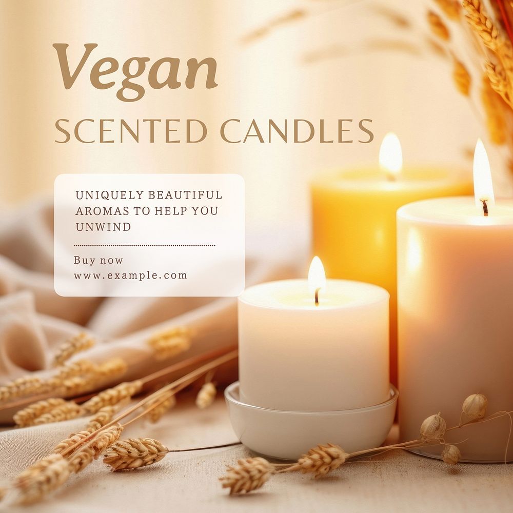 Vegan scented candles Instagram post template