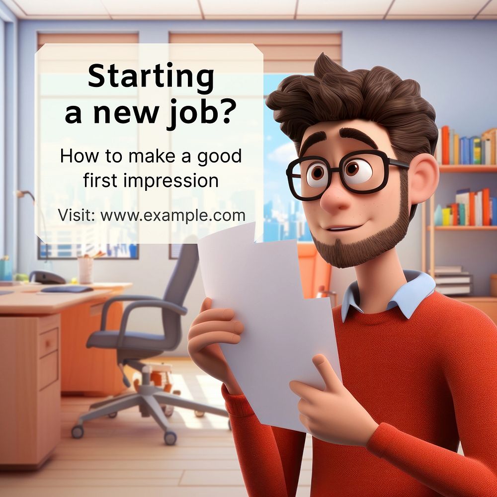 New job Instagram post template