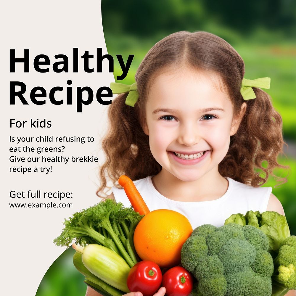 Healthy kids recipe Instagram post template