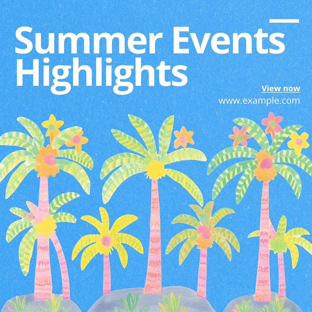 Summer events highlights Instagram post template
