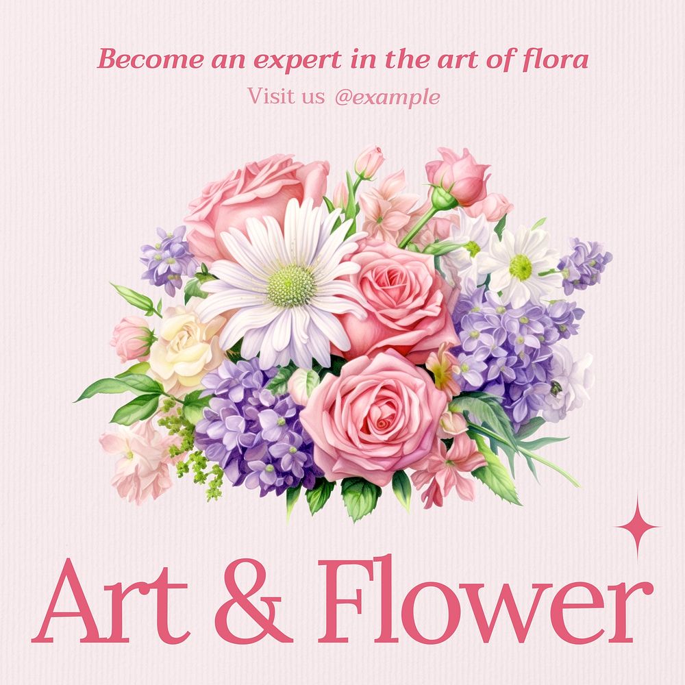 Art  flower Instagram post template