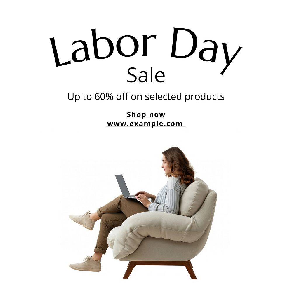 Labor day sale Instagram post template