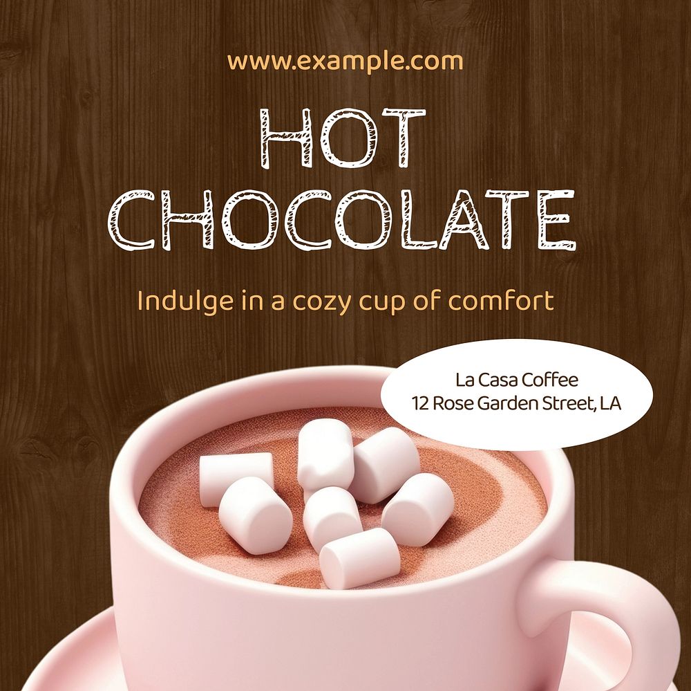 Hot chocolate Instagram post template