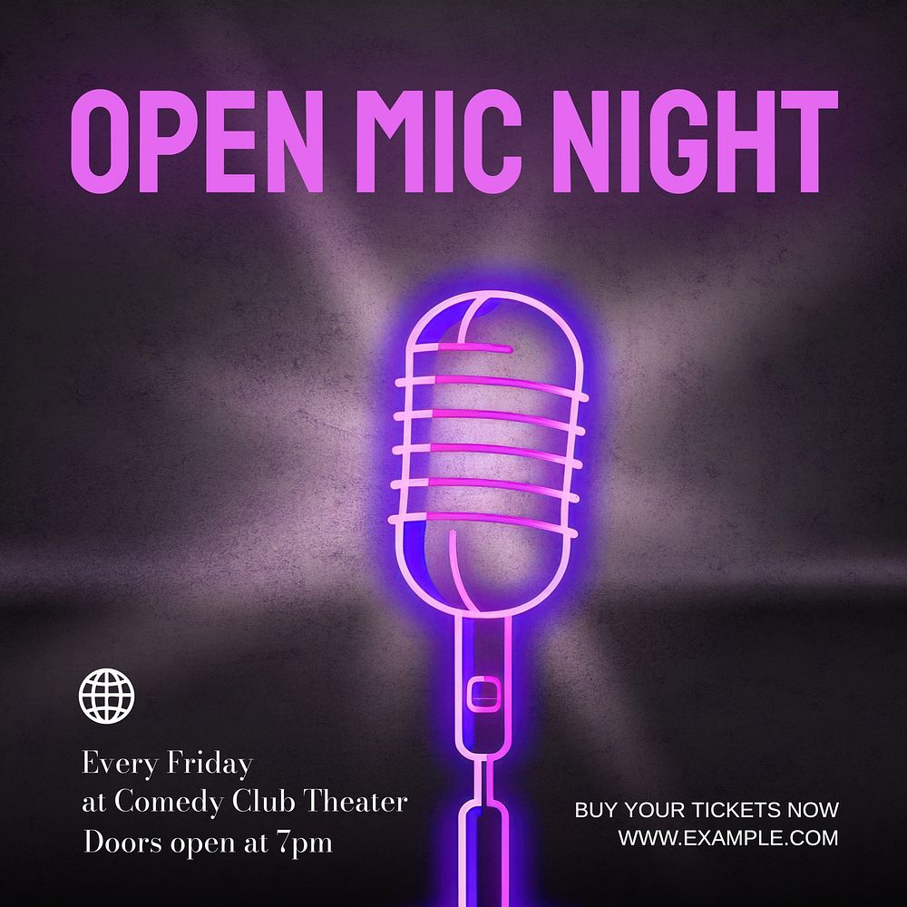 Open mic night Instagram post template
