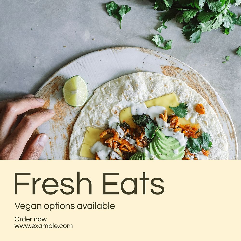 Fresh eats Instagram post template
