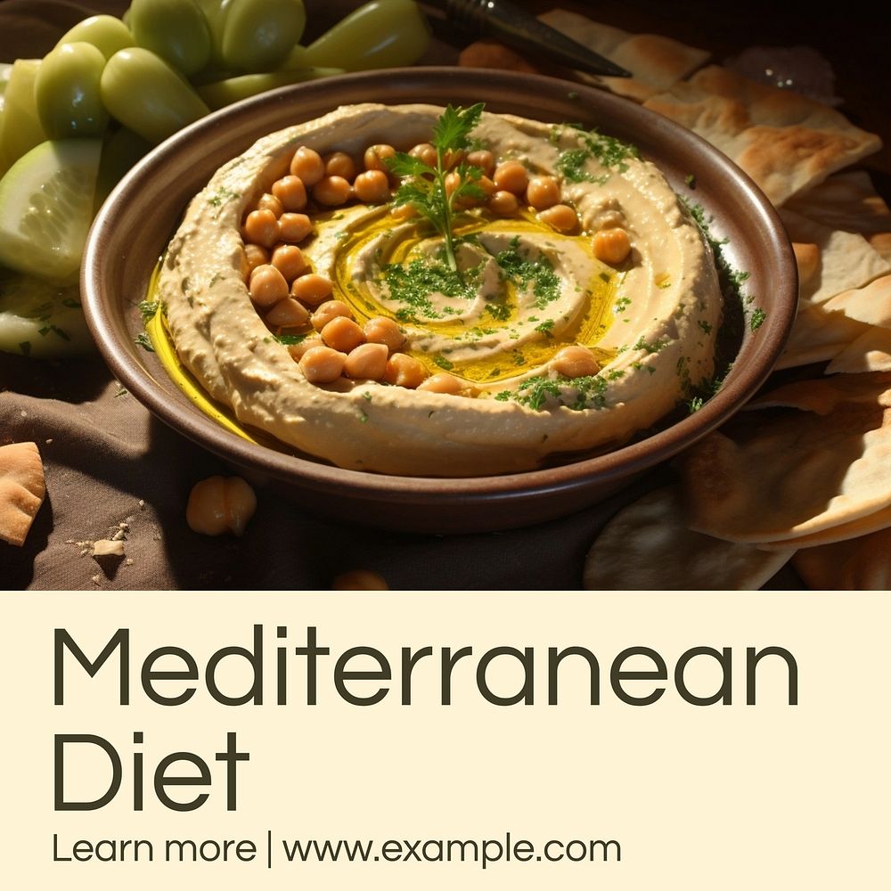 Mediterranean diet Instagram post template