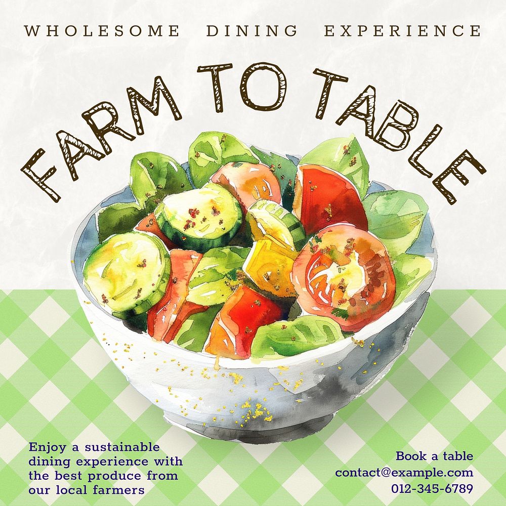Farm to table Instagram post template