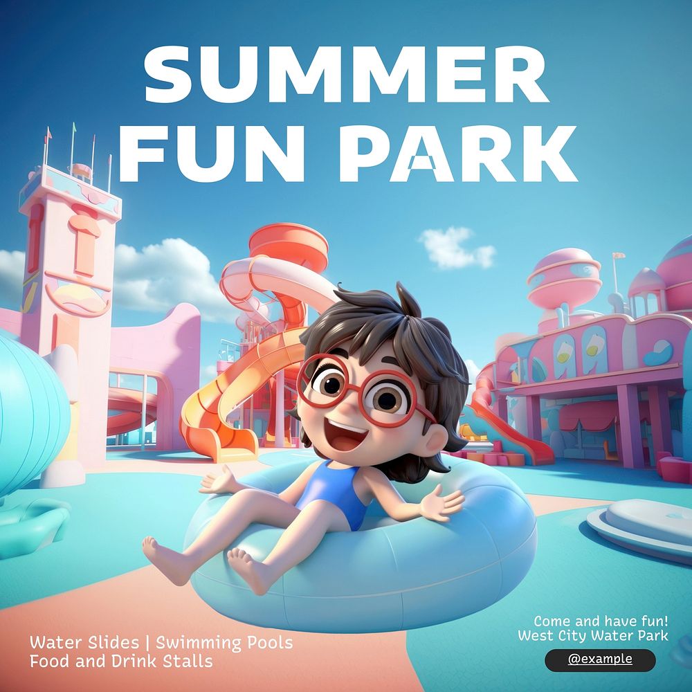 Summer fun park Instagram post template