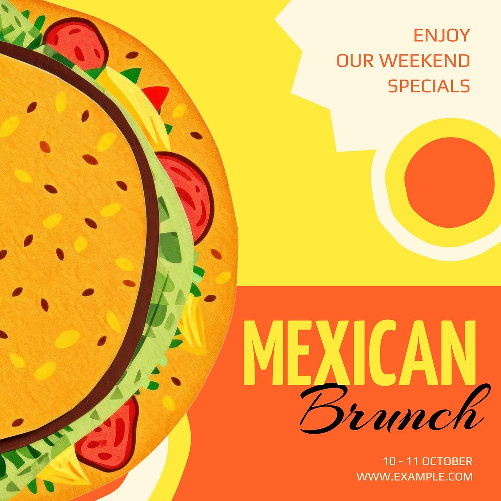 Mexican brunch Instagram post template