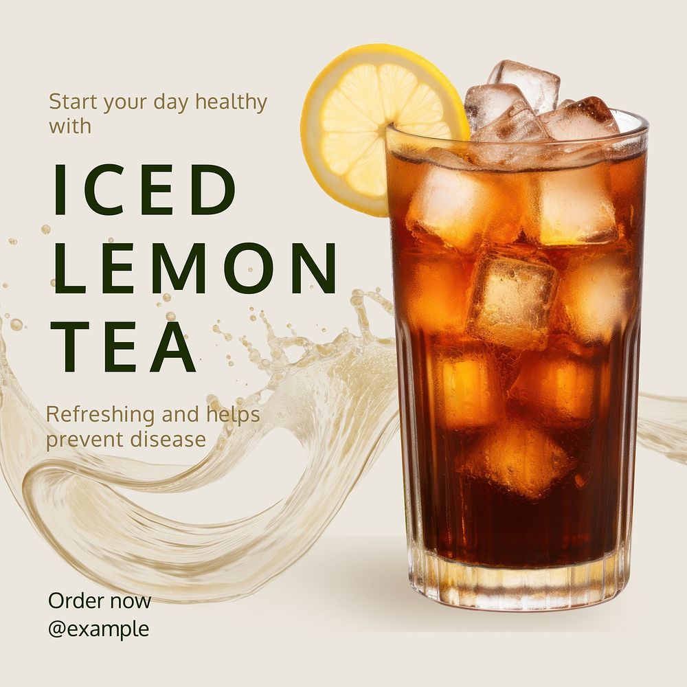 Iced lemon tea Instagram post template