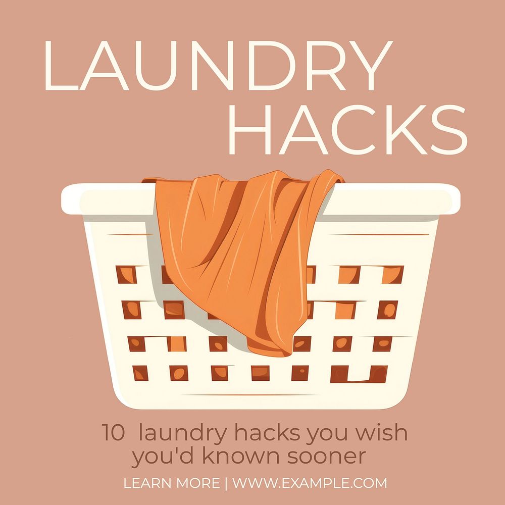 Laundry hacks Instagram post template