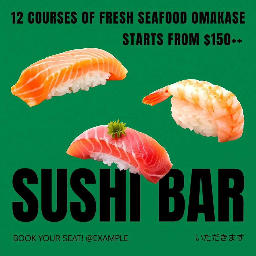 Sushi bar Facebook post template