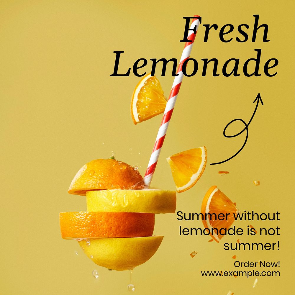 Fresh lemonade Instagram post template