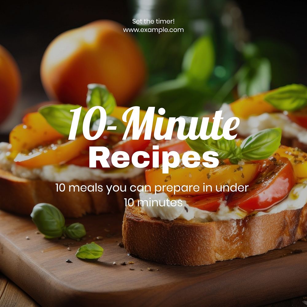 Quick food recipe Instagram post template