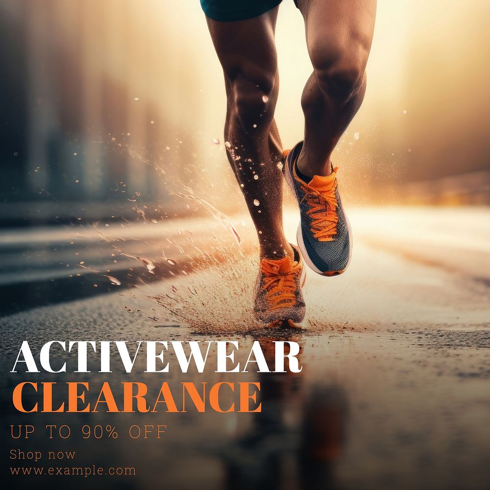 Activewear clearance sale Instagram post template