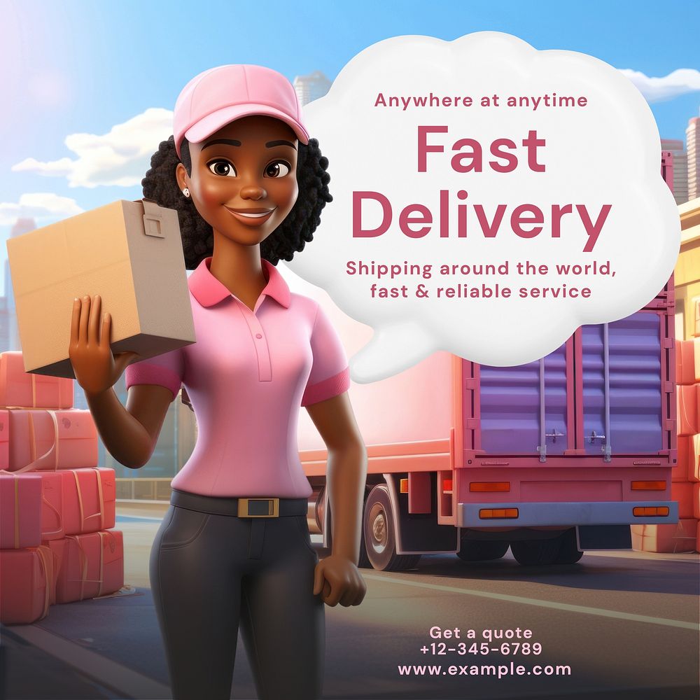 Fast delivery Instagram post template