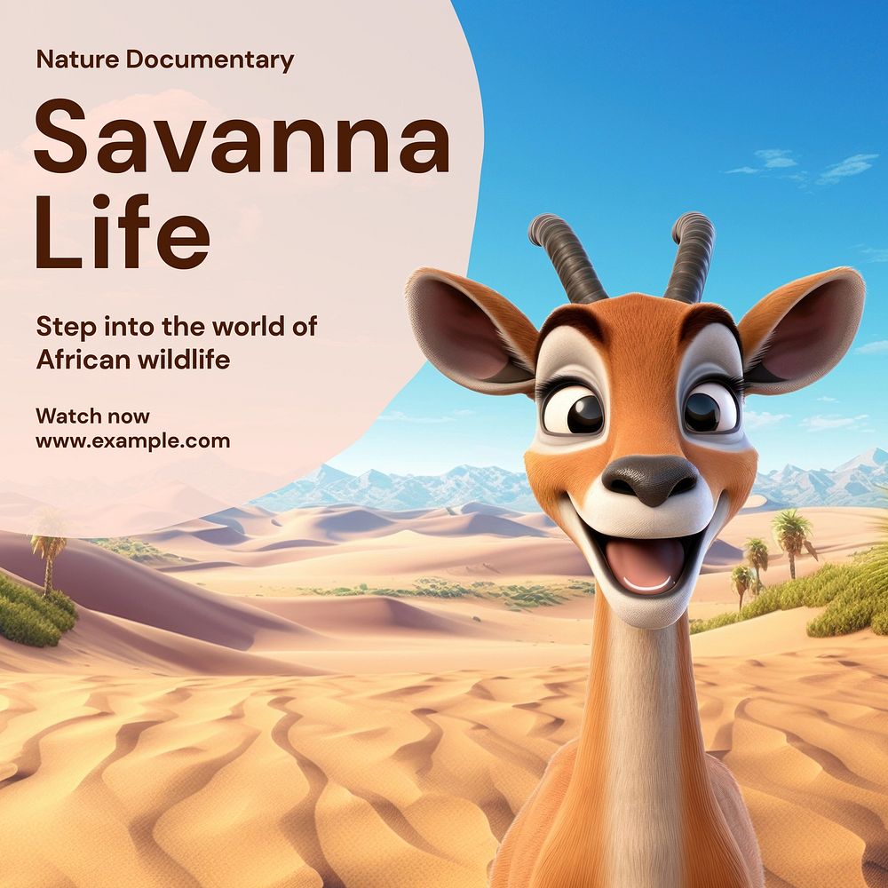 Savanna life Instagram post template