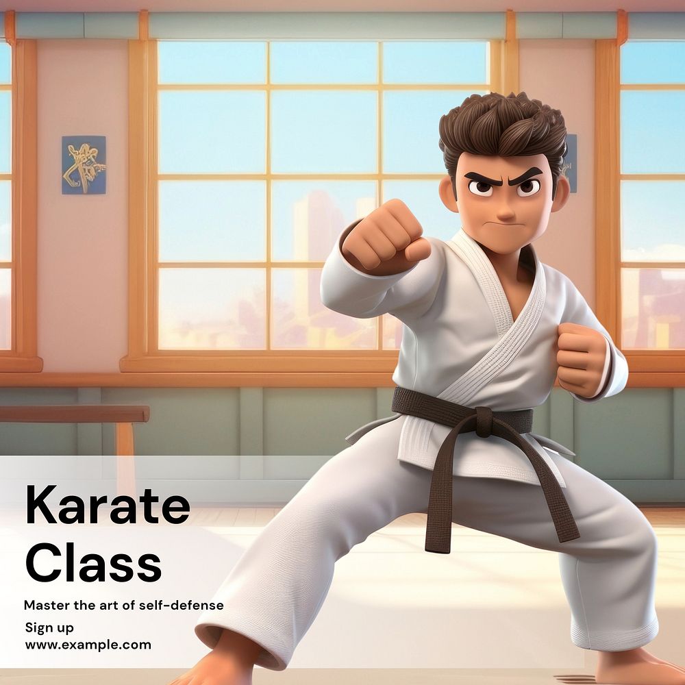 Karate class Instagram post template