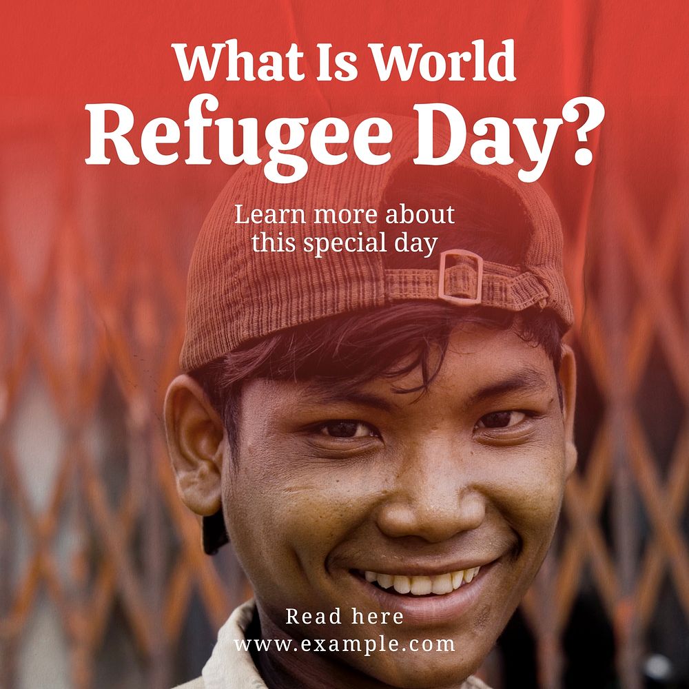 World refugee day Instagram post template