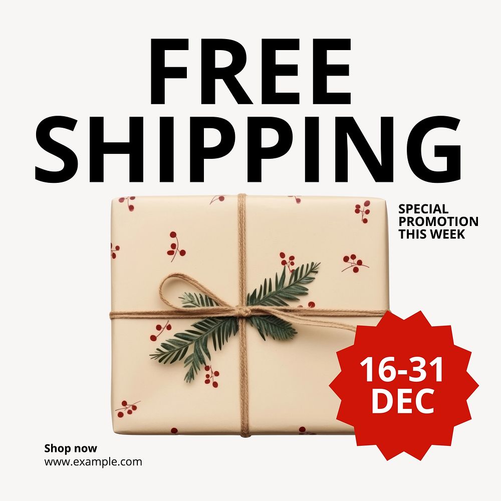 Free shipping Instagram post template