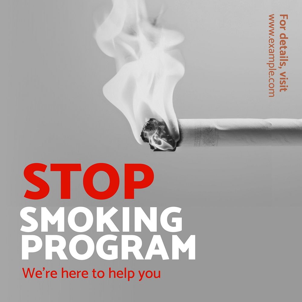 Stop smoking program Instagram post template