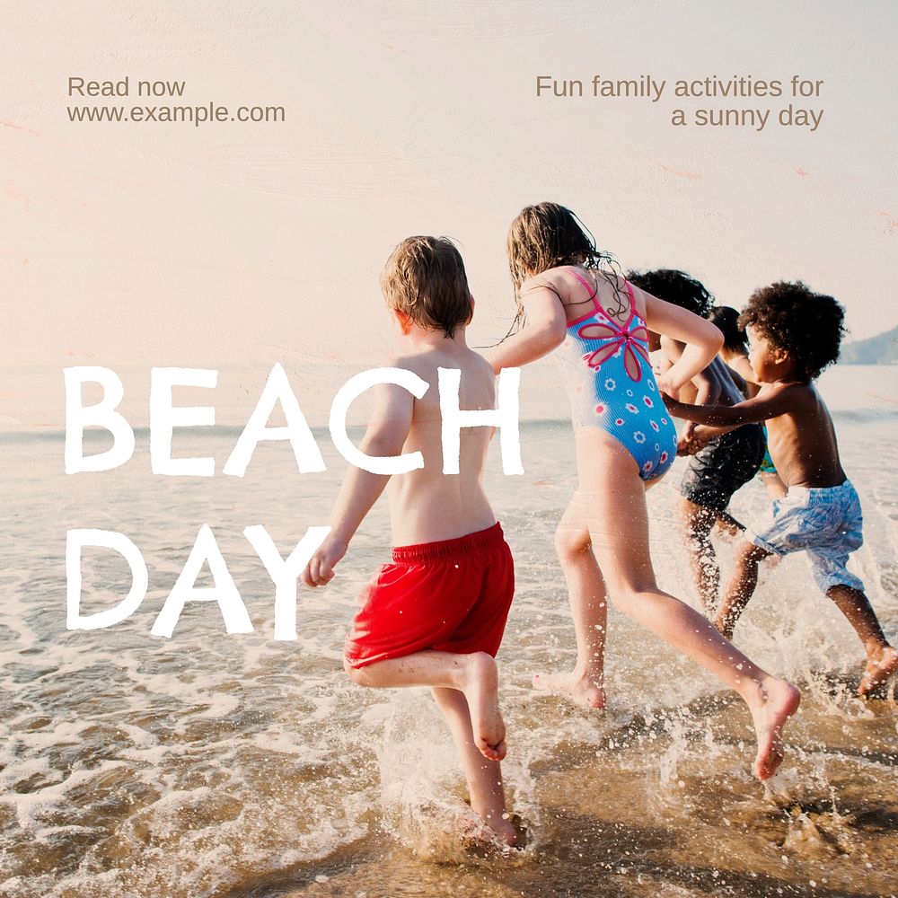 Beach day quote Instagram post template