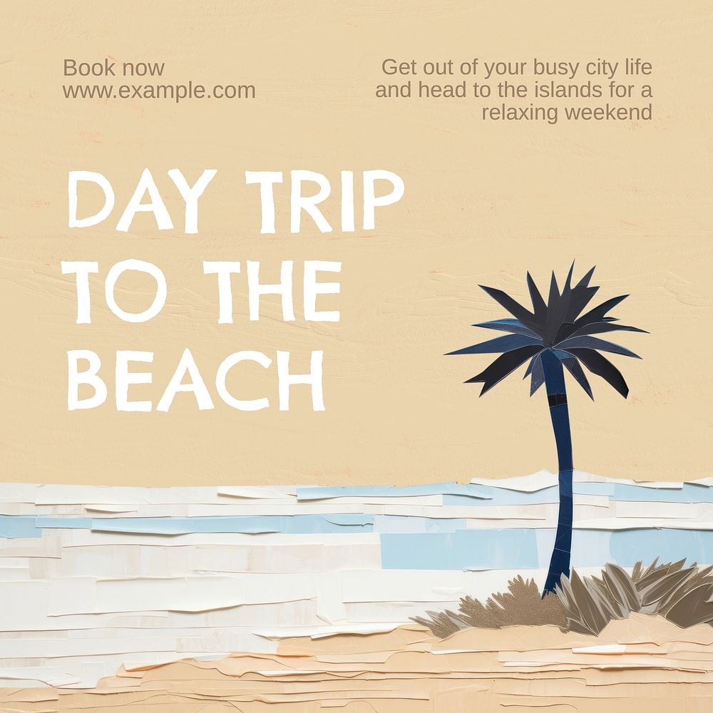 Beach trip Instagram post template
