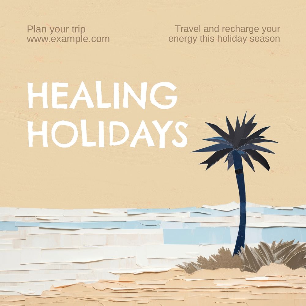 Healing holidays Instagram post template | Free Photo - rawpixel