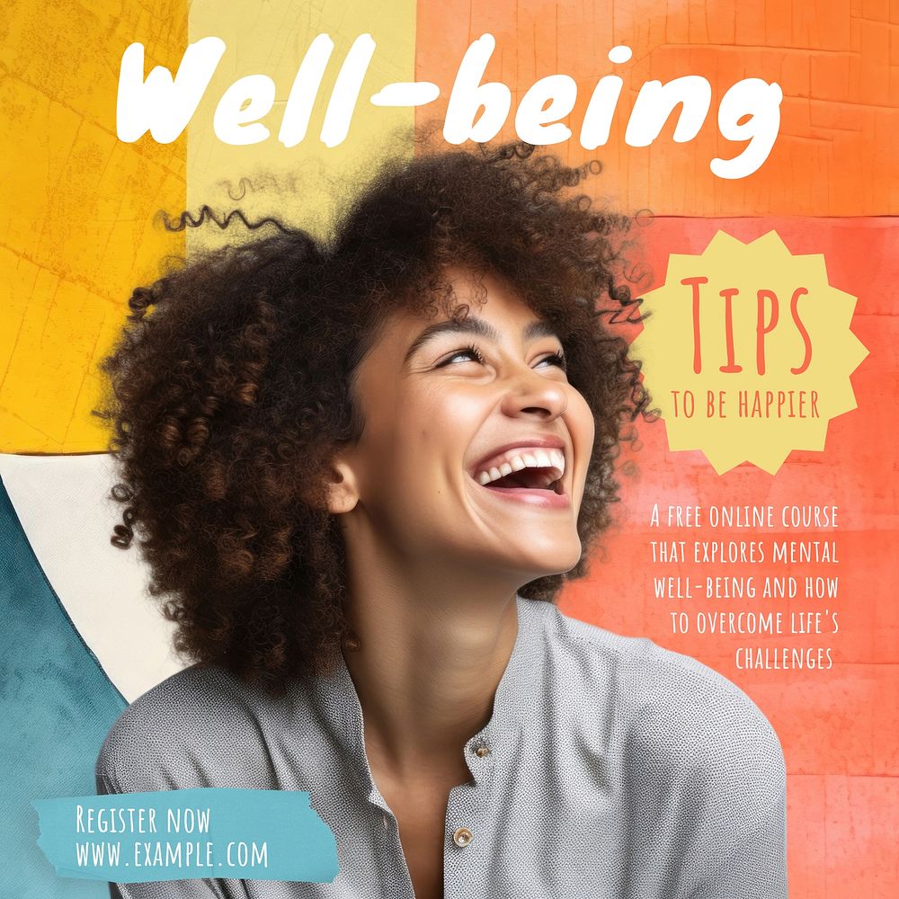 Mental Well-being course Facebook post template