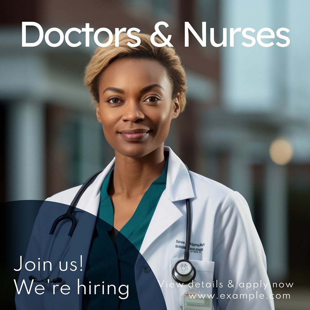 Hiring doctors & nurses Facebook post template