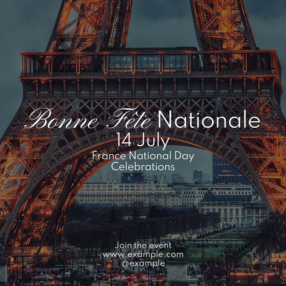France national day Instagram post template