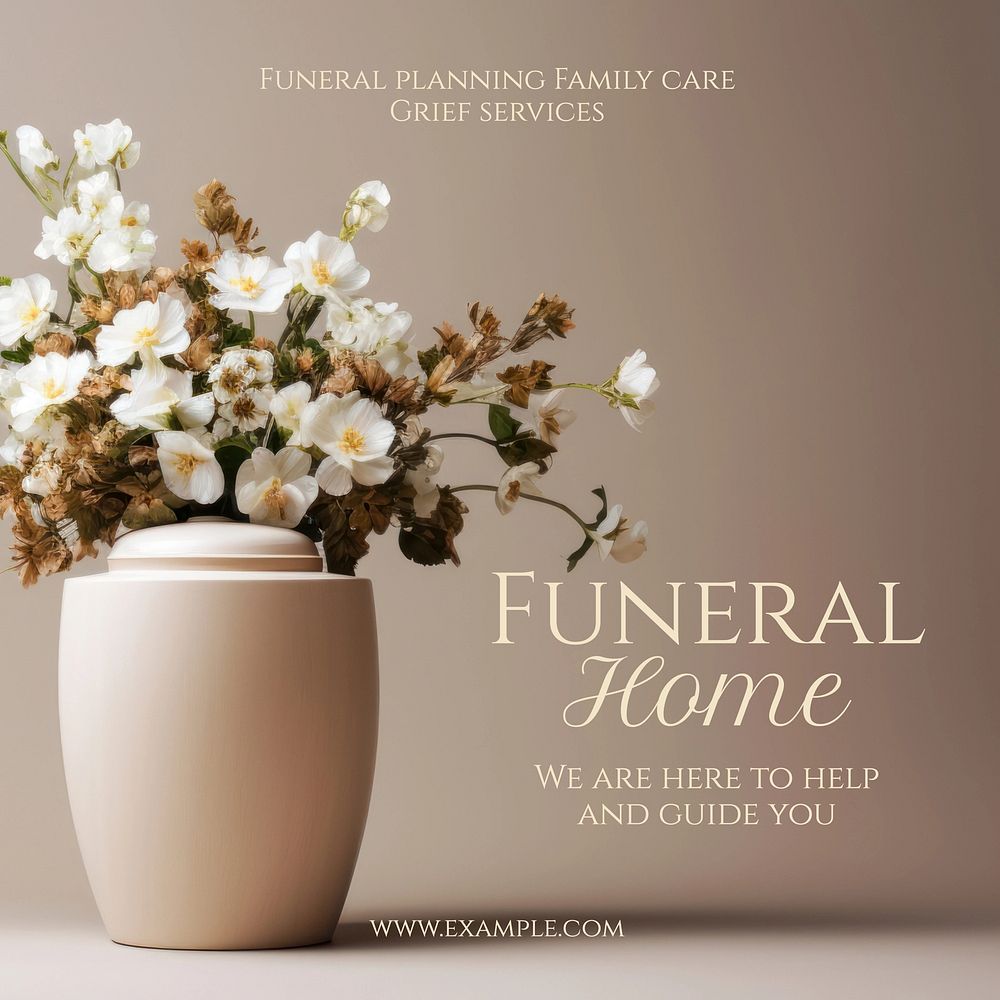 Funeral home Instagram post template