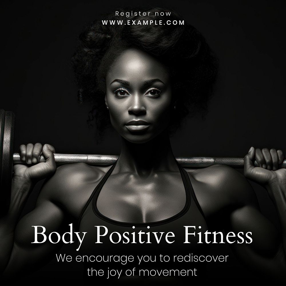 Body positive fitness Instagram post template