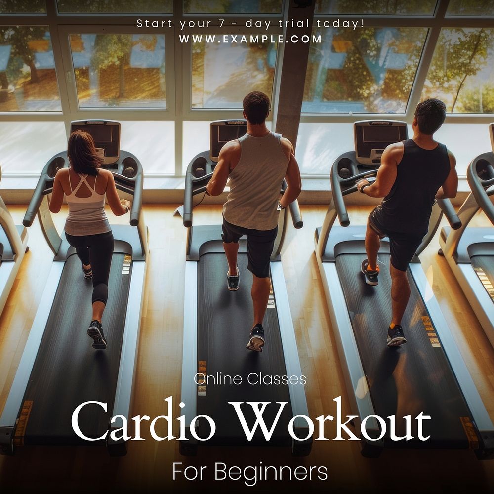 Cardio workout Instagram post template