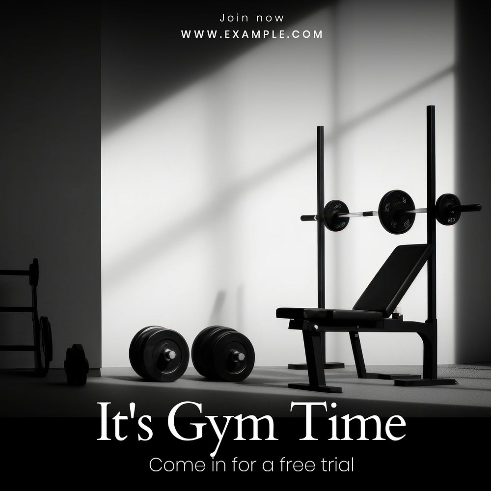 Gym time Instagram post template