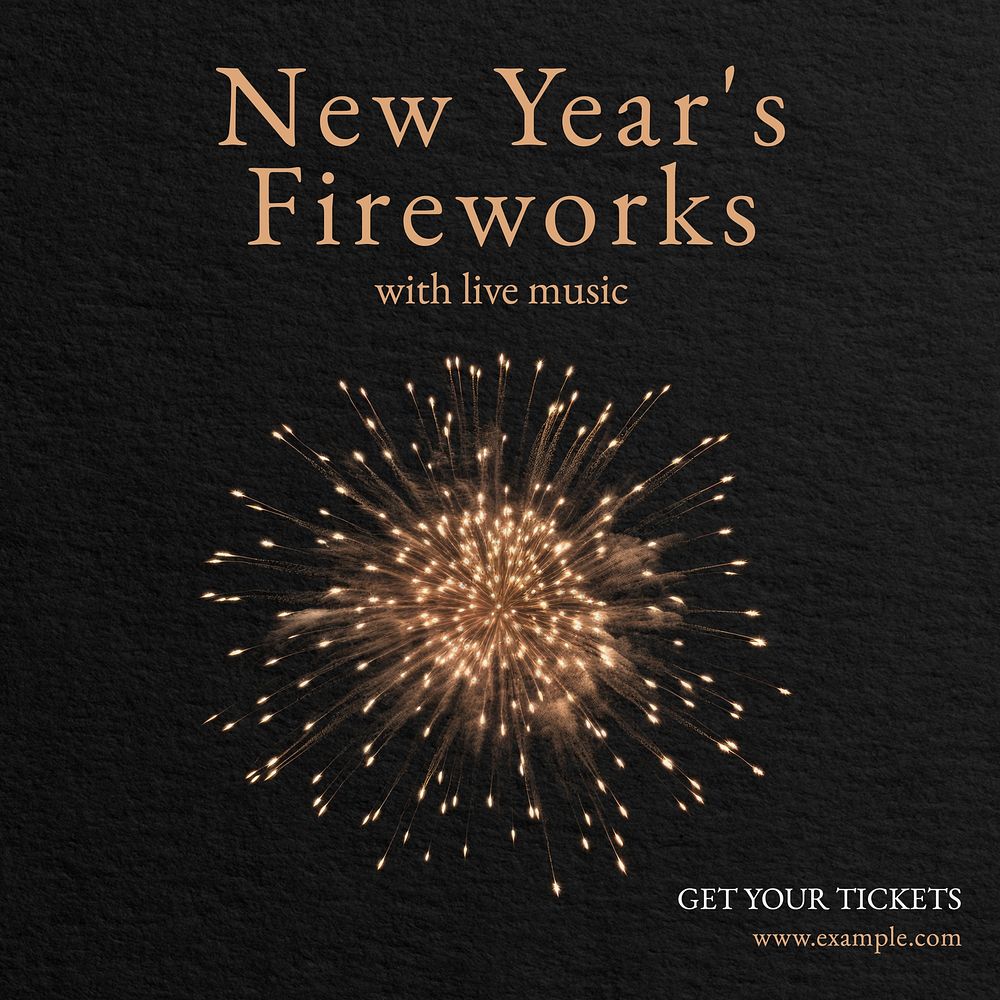 New Year's fireworks Instagram post template