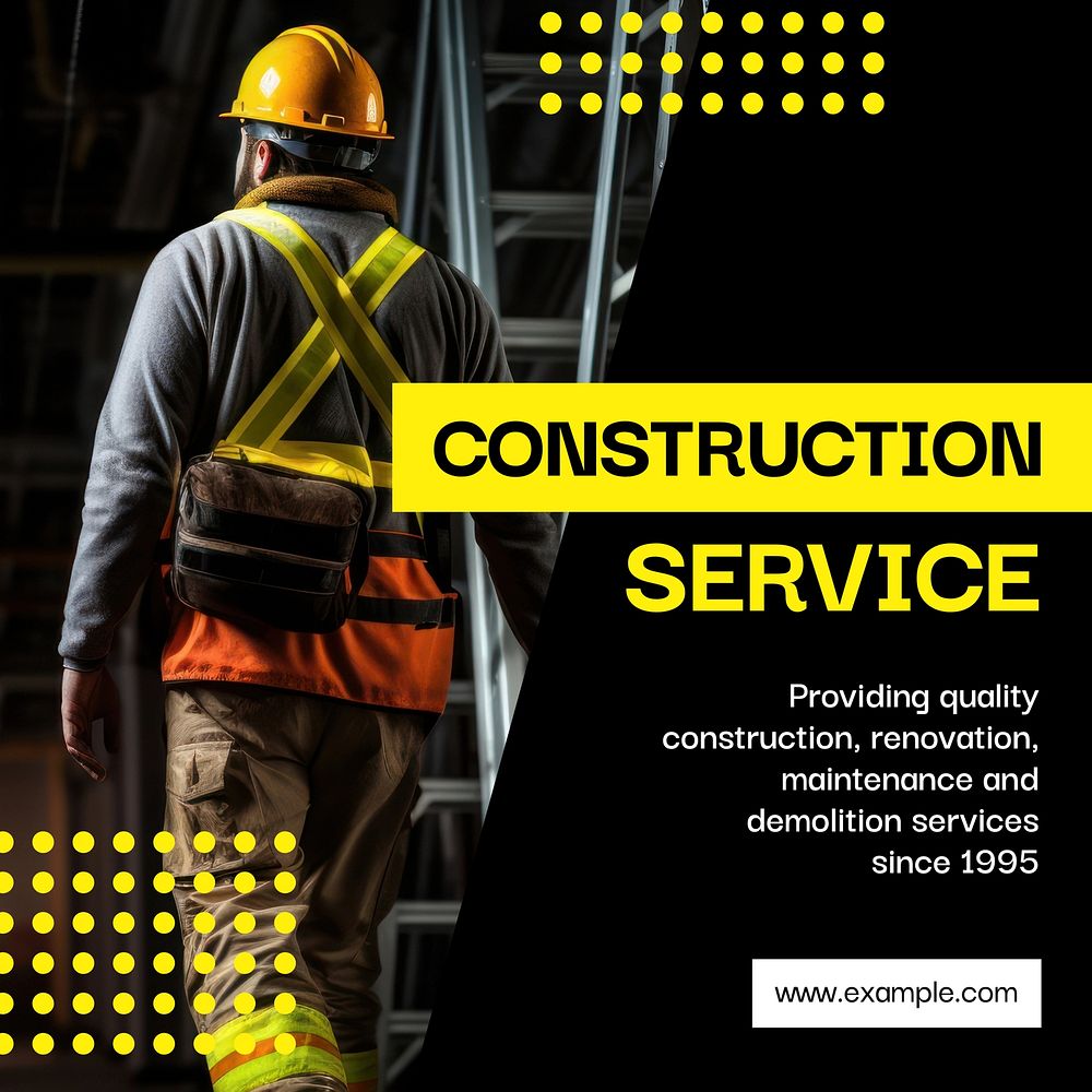 Construction service Instagram post template