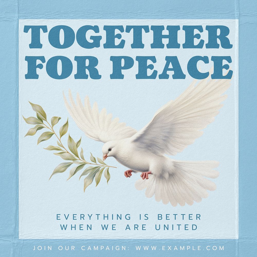 Together & peace Instagram post template