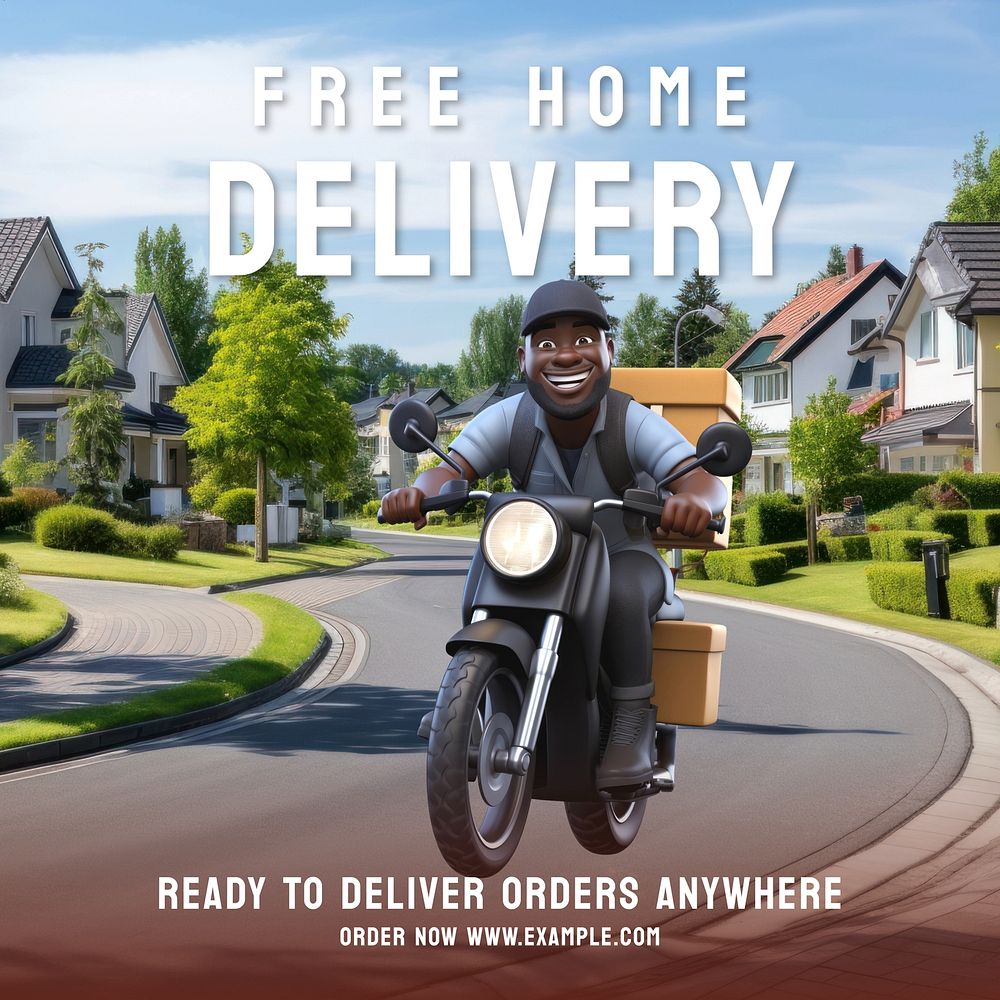 Free delivery Facebook post template