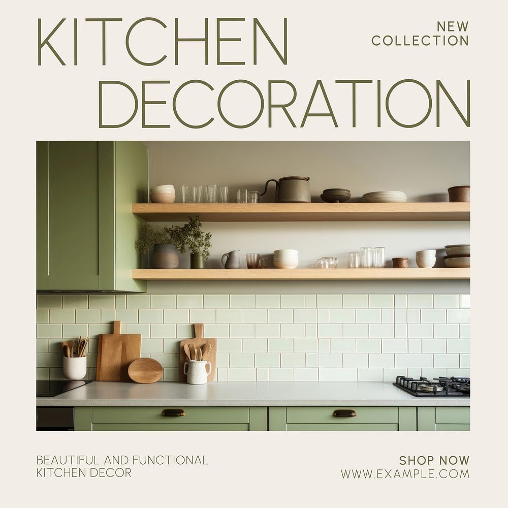 Kitchen decoration Instagram post template