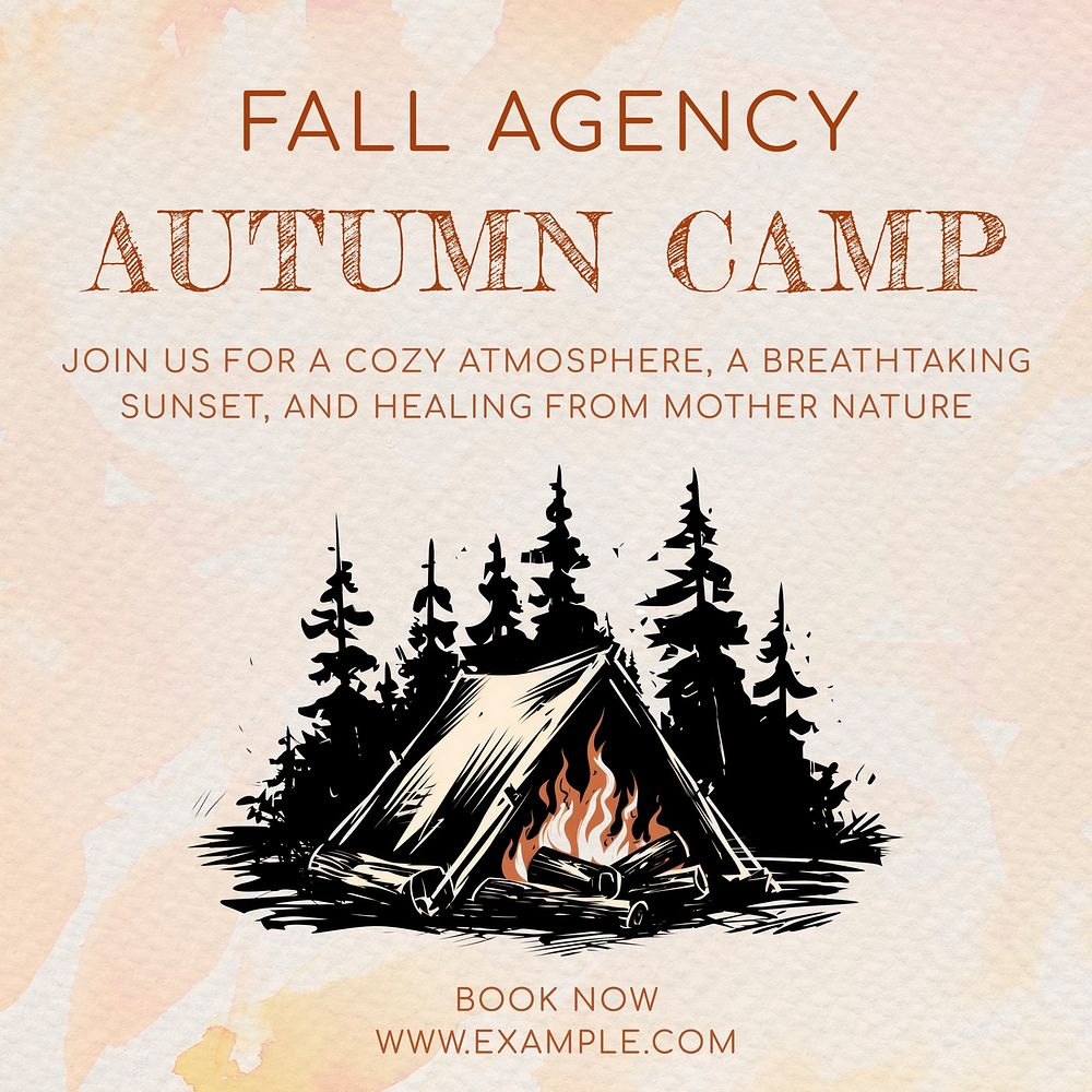 Autumn camp Instagram post template