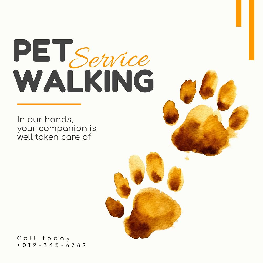 Pet walking service Instagram post template