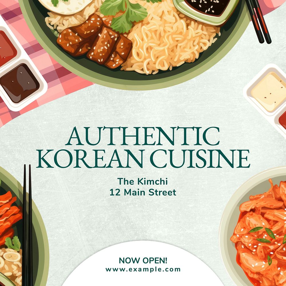 Korean cuisine Instagram post template