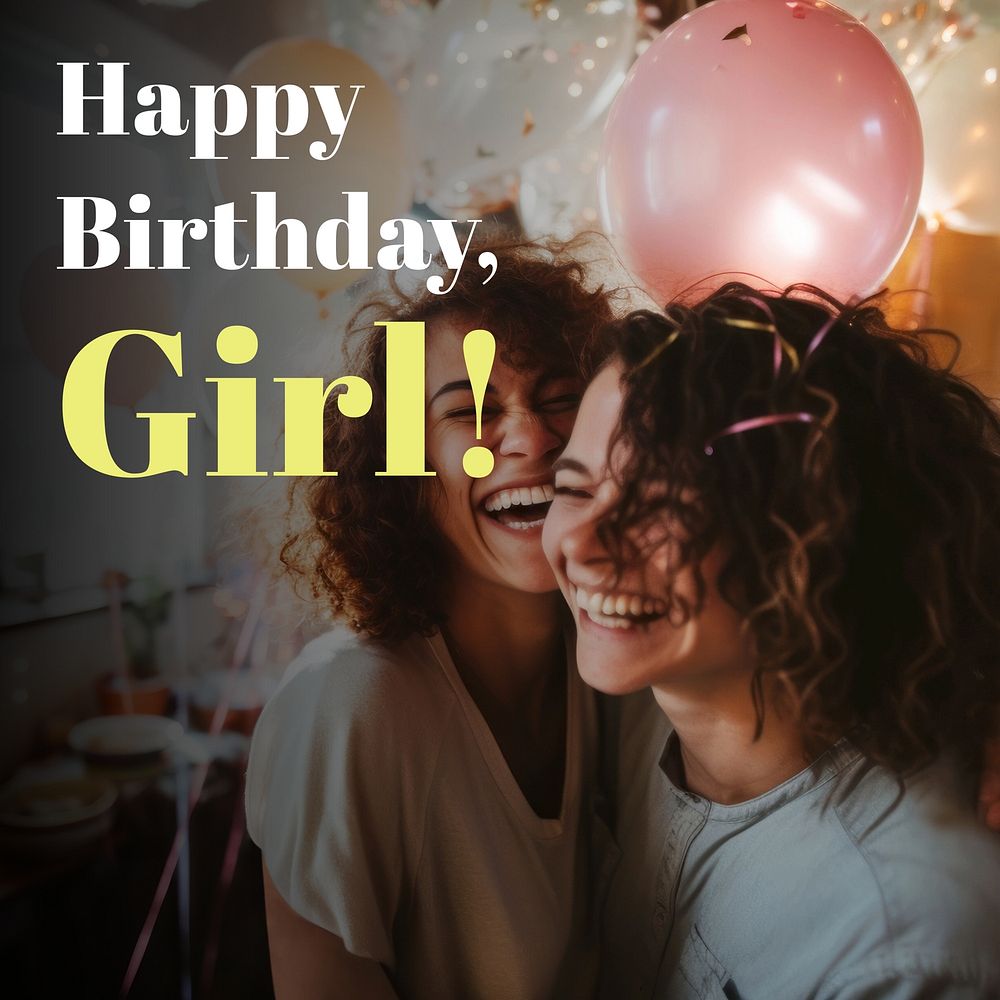 Birthday girl Instagram post template