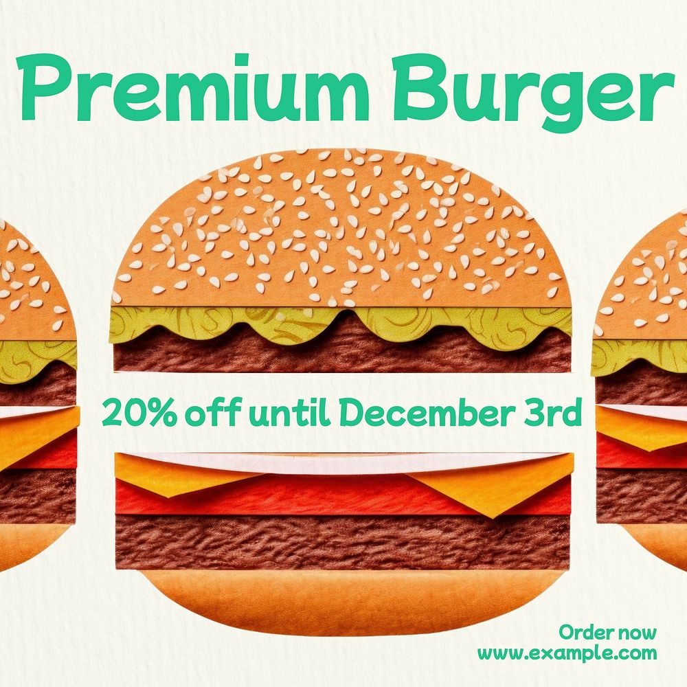 Premium burger Instagram post template
