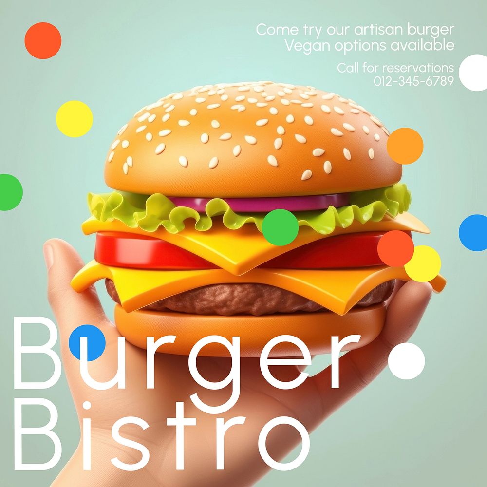 Burger bistro Instagram post template