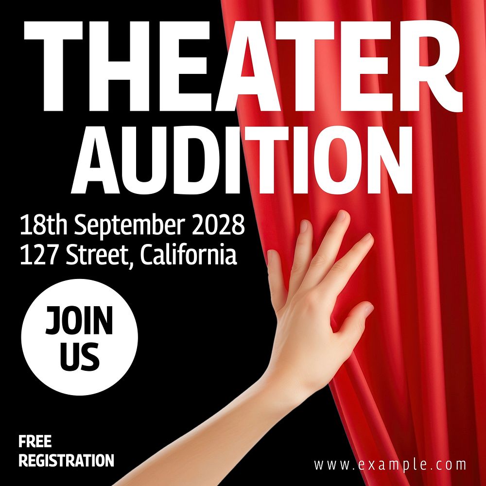 Theater Audition Instagram post template