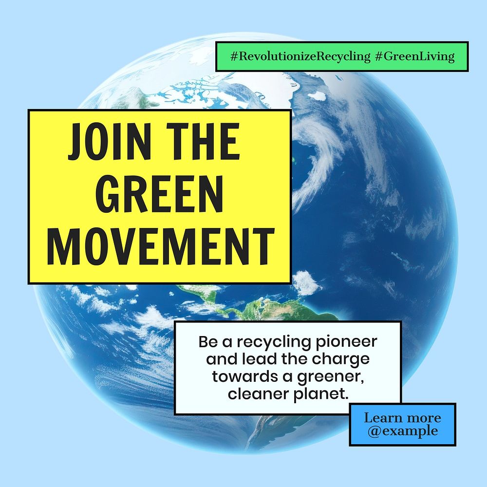 Green movement Instagram post template