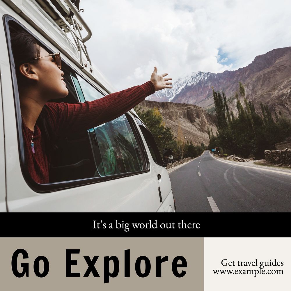 Travel & explore Instagram post template social media design